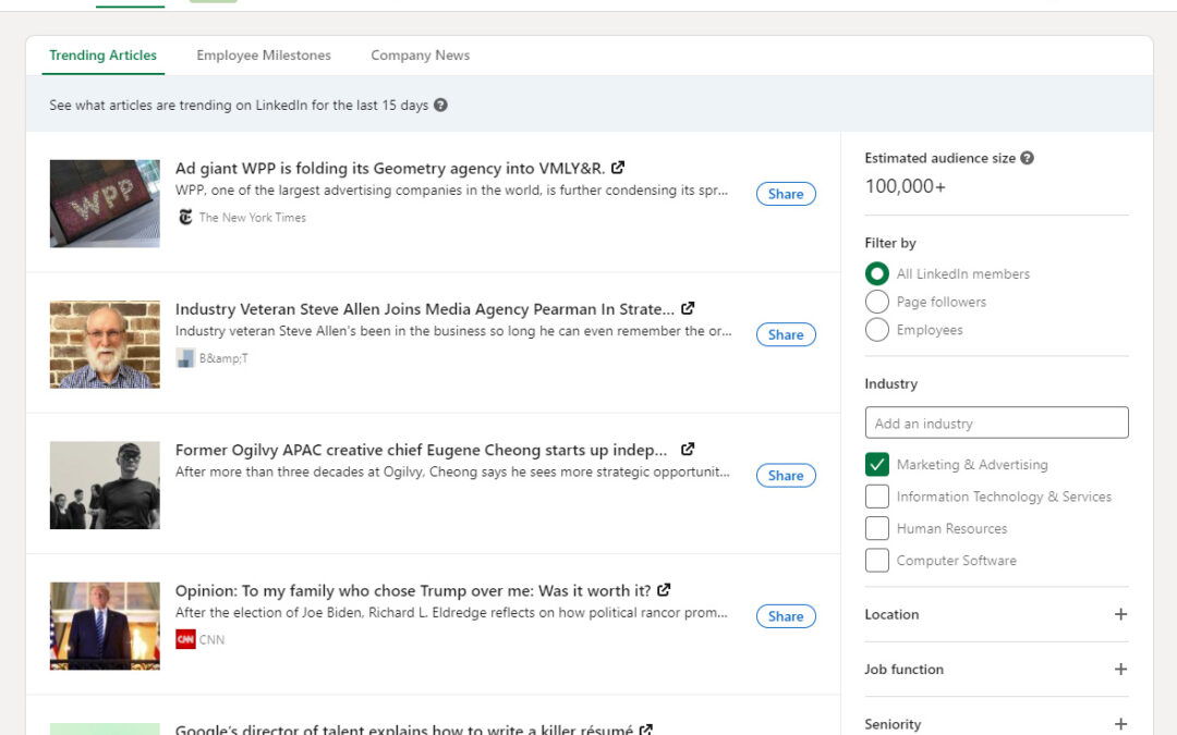 Kako doći do ideja za sadržaj na vašoj LinkedIn stranici?